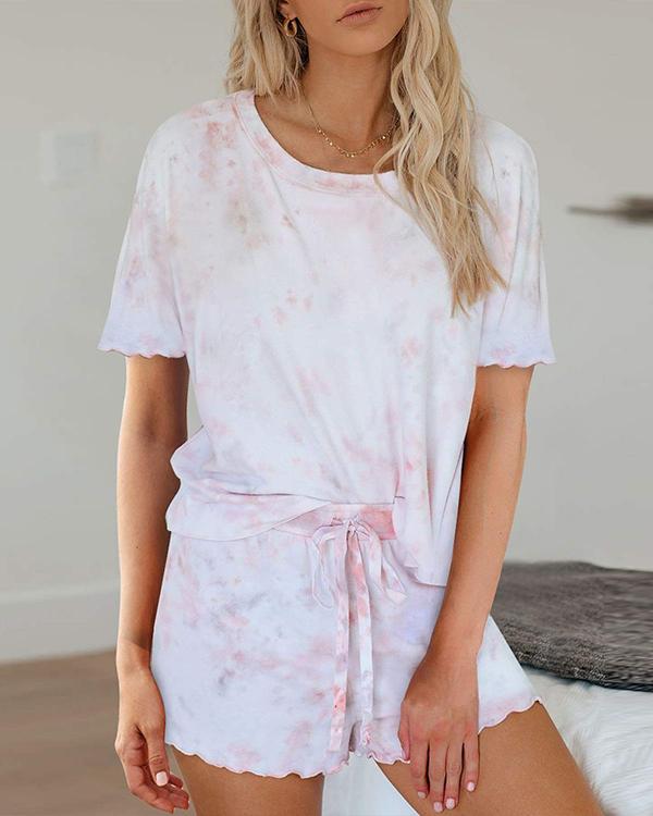 Printed Ruffle Soft Top and Pants PJ Set Nightwear Sleepwear Loungewear
